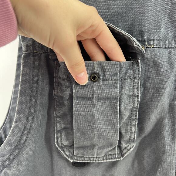 Outdoor Life Vest Men Large Blue Canvas Sherpa Lined Work Utility Grunge Y2K - Picture 3 of 12